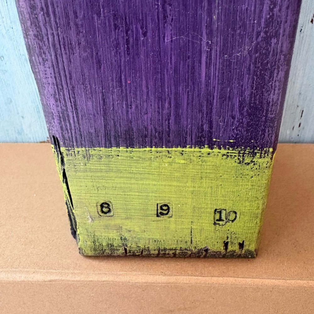 Artisan-Made Purple and Green Wood & Tin Decorative Candle Holder with Saying - Picture 12 of 16